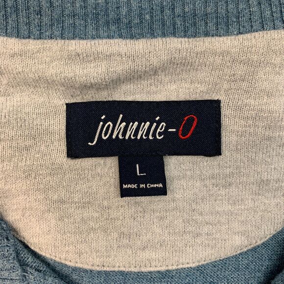 Johnnie-o Bailey Sweater Mens L Large Metal-Blue Quarter Zip Cotton Nylon Silk - Picture 4 of 12